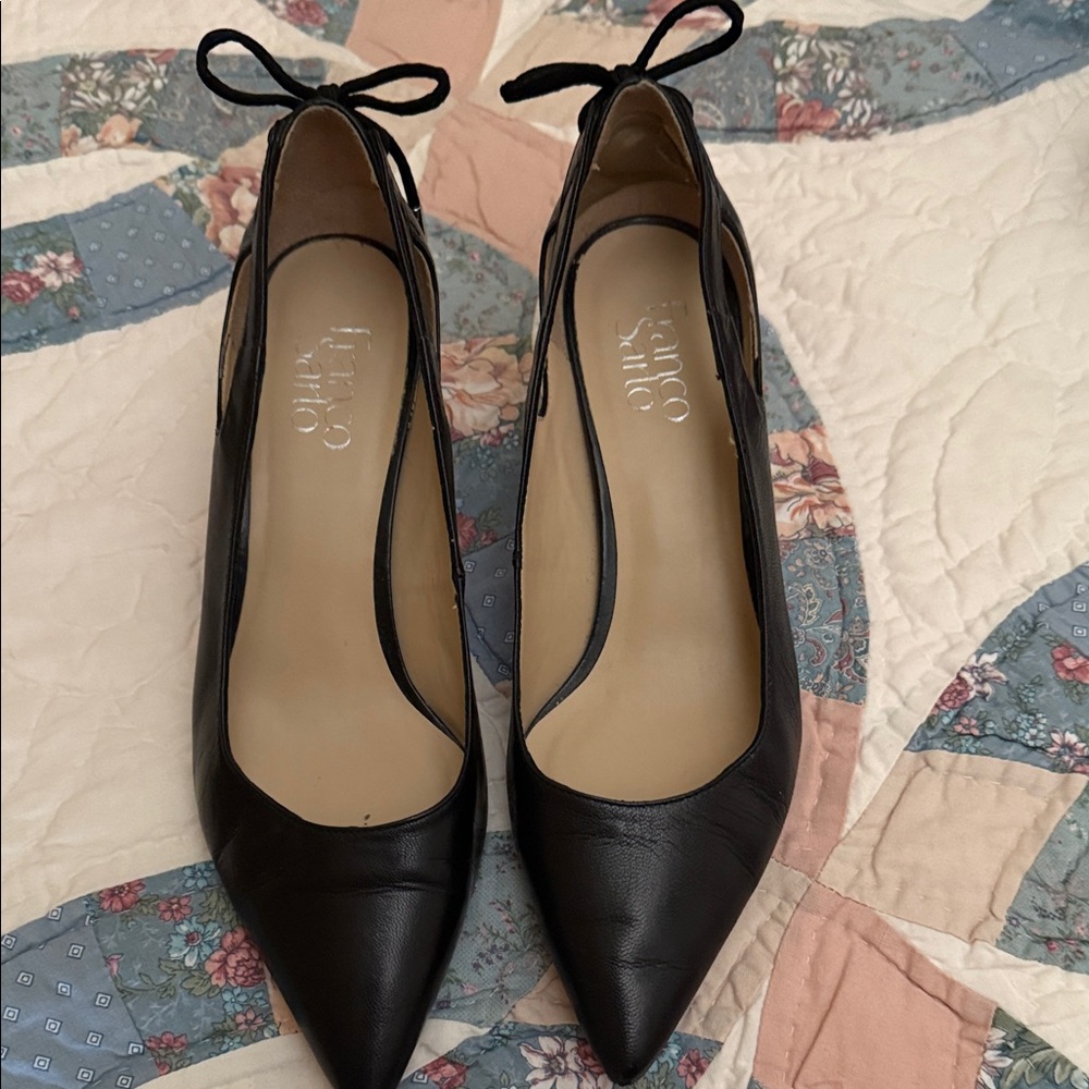 Franco Sarto Black Leather Heels